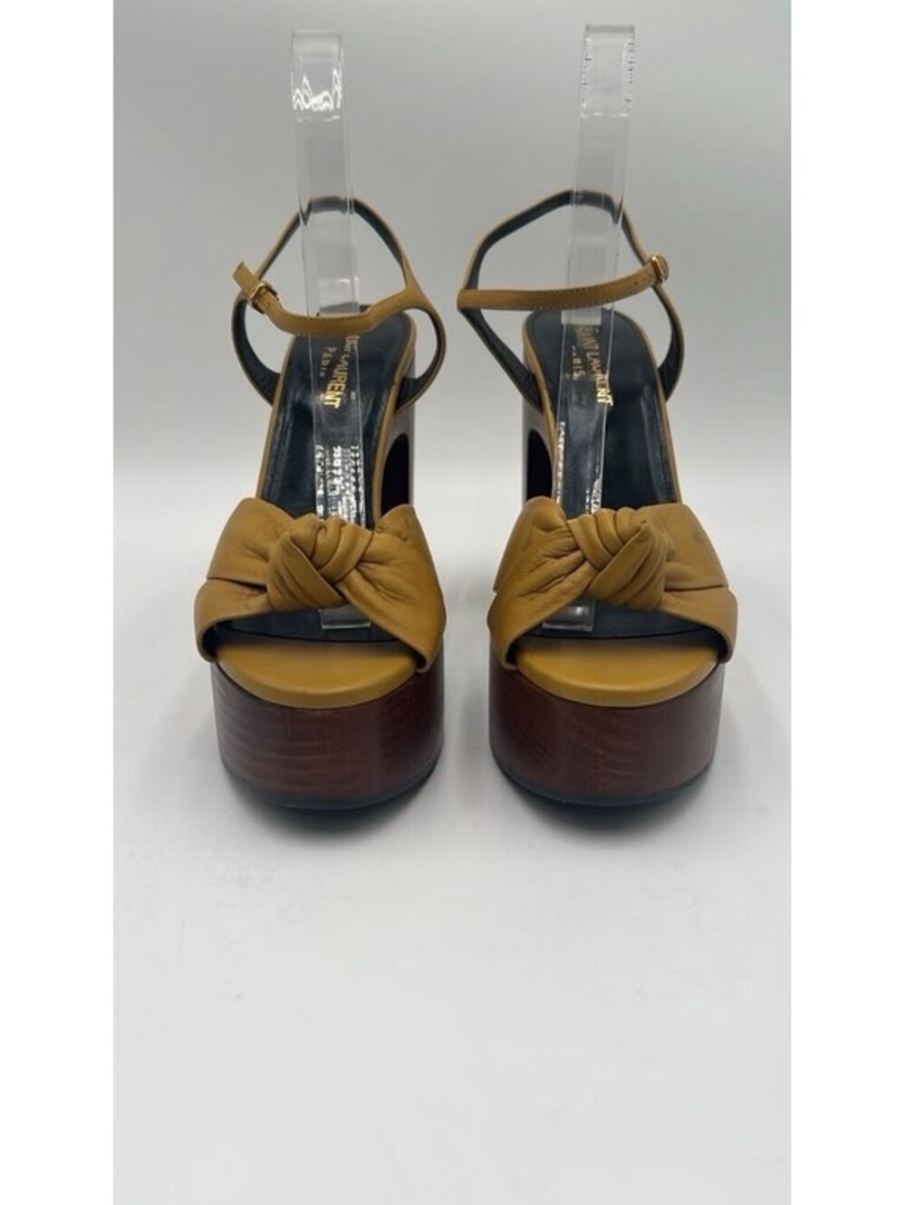 Women’s Saint Laurent yellow leather Bianca platform sandals Size 38 - Picture 2 of 4
